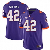 Clemson Tigers 42 Christian Wilkins Purple Nike College Football Jersey Dzhi,baseball caps,new era cap wholesale,wholesale hats